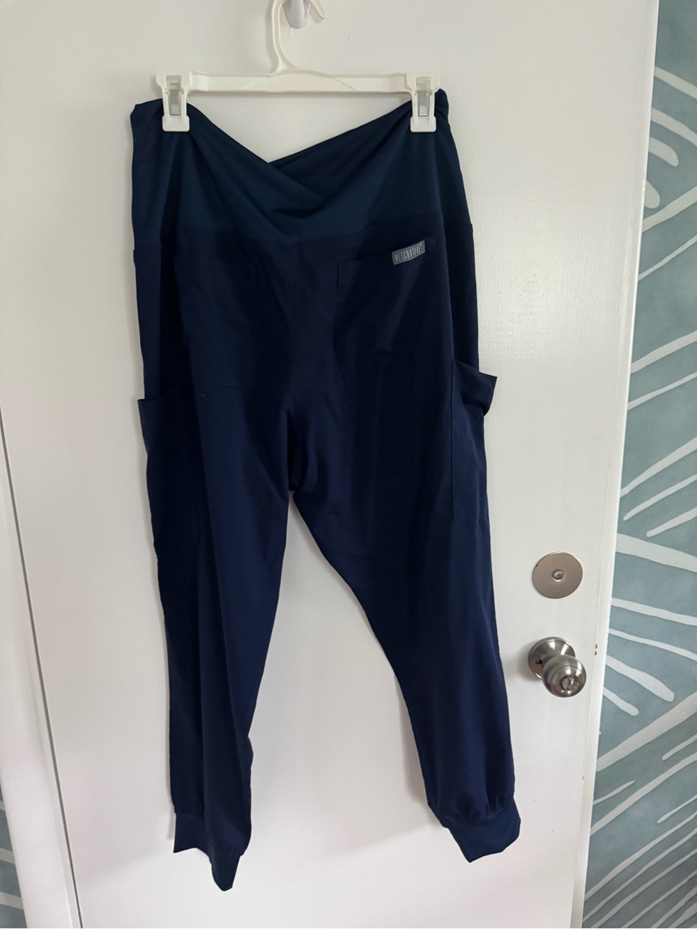 Med Couture Navy Crossover V-Waist Jogger Scrub Pants